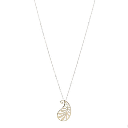 Tiffany 18K Yellow Gold Paloma Picasso Villa Palm Leaf Pendant Necklace 1 of 7