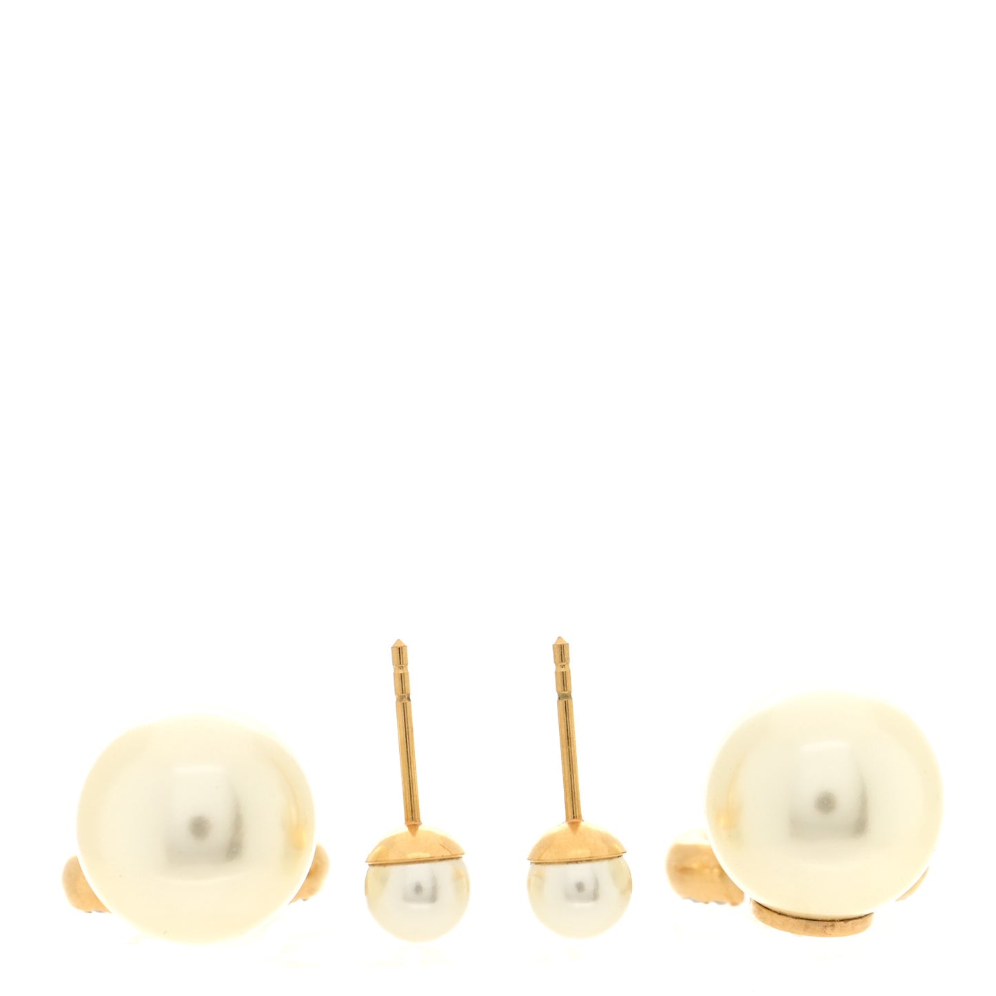 Pearl Crystal Tribal CD Drop Earrings Gold