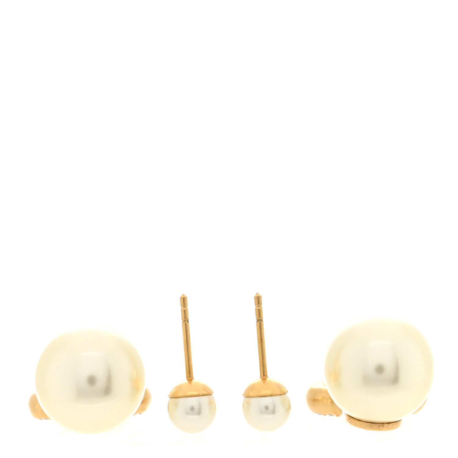 Christian Dior Pearl Crystal Tribal CD Drop Earrings Gold 3 of 5