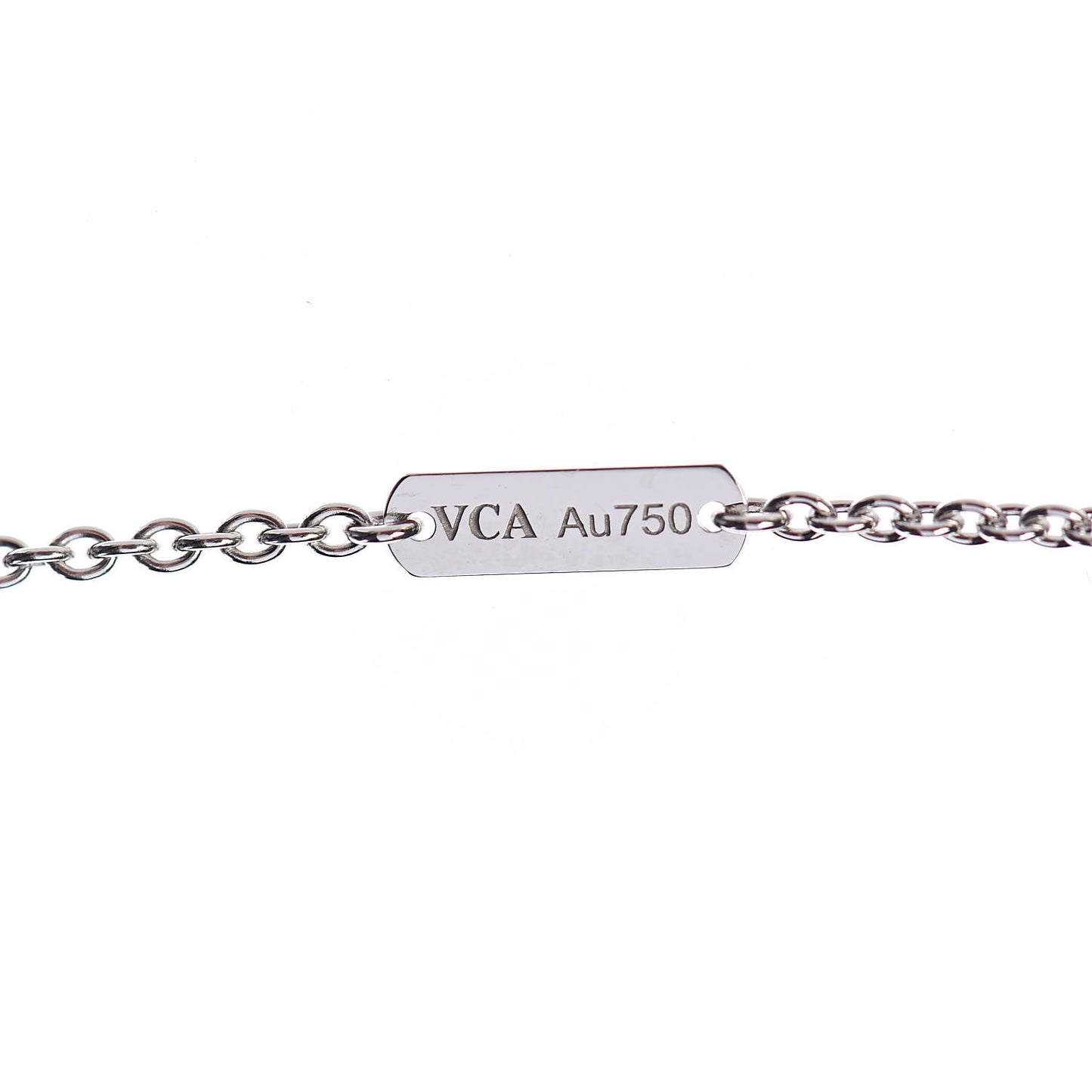 18K White Gold Diamond Pure Alhambra Pendant Necklace