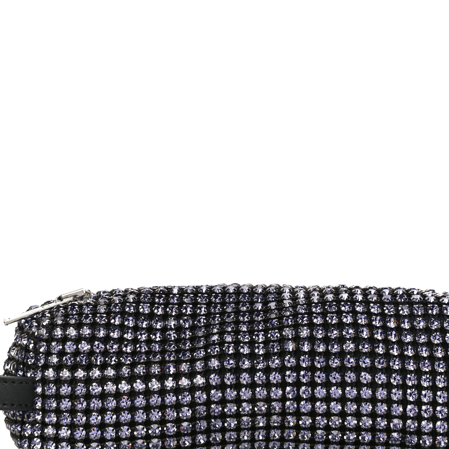 Alexander Wang Mesh Crystal Rhinestone Pencil Pochette Black Purple 7 of 11