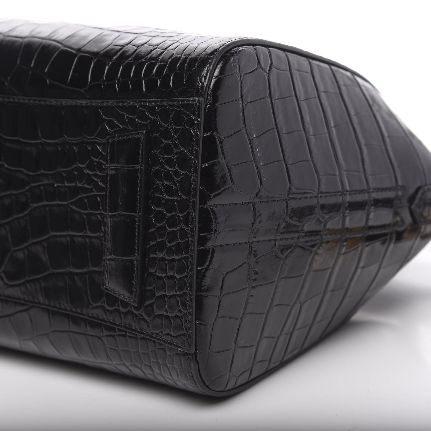 Calfskin Crocodile Embossed Small Antigona Black