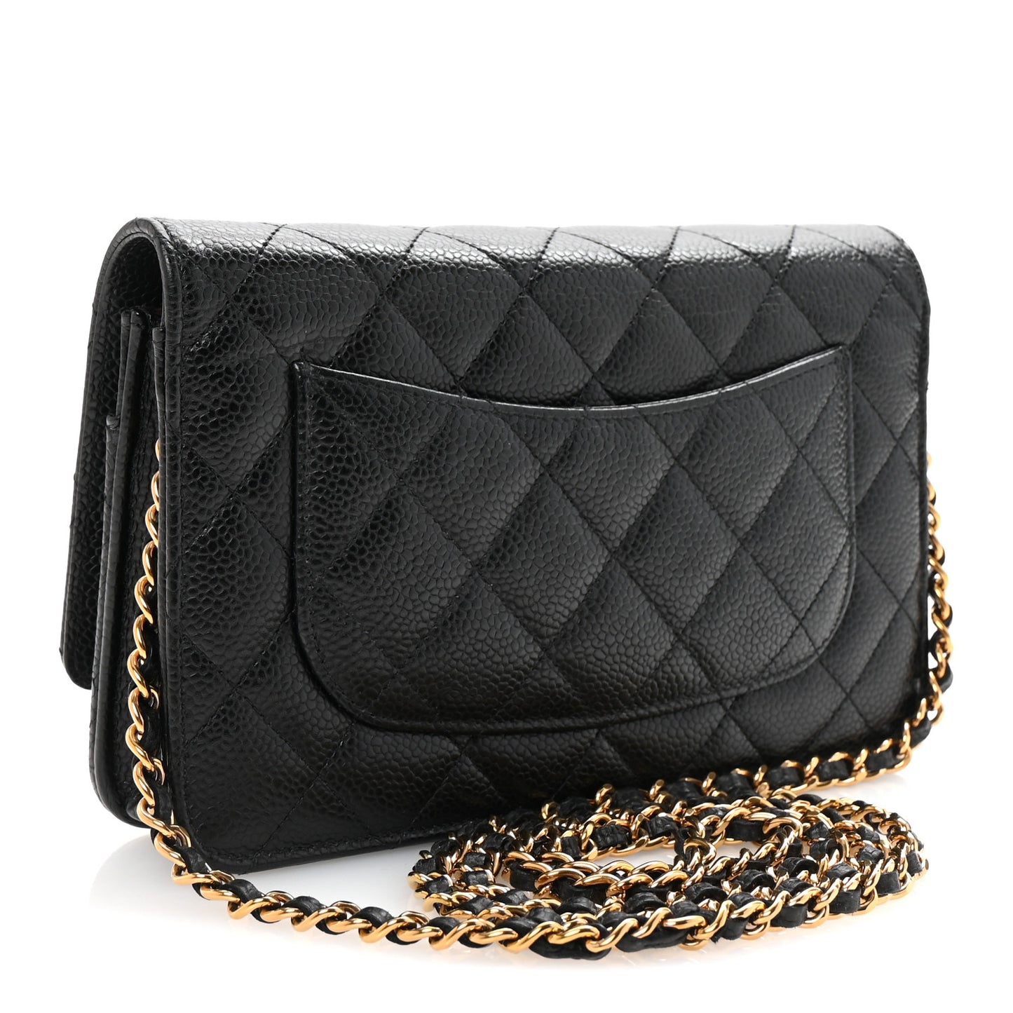 Caviar Quilted Wallet On Chain WOC Black