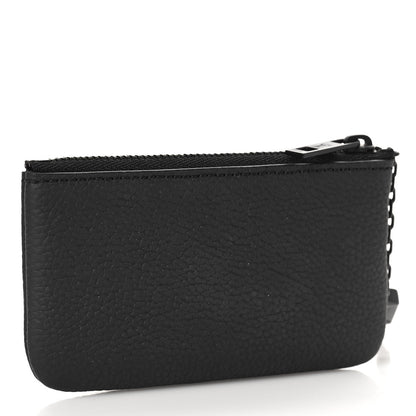 Louis Vuitton Grained Calfskin Aerogram Key Pouch Black 3 of 8