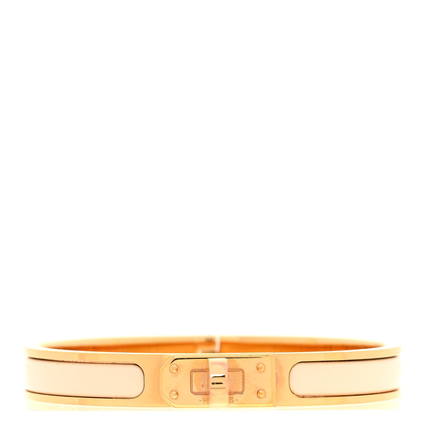 Enamel Mini Clic Kelly Bracelet Creme