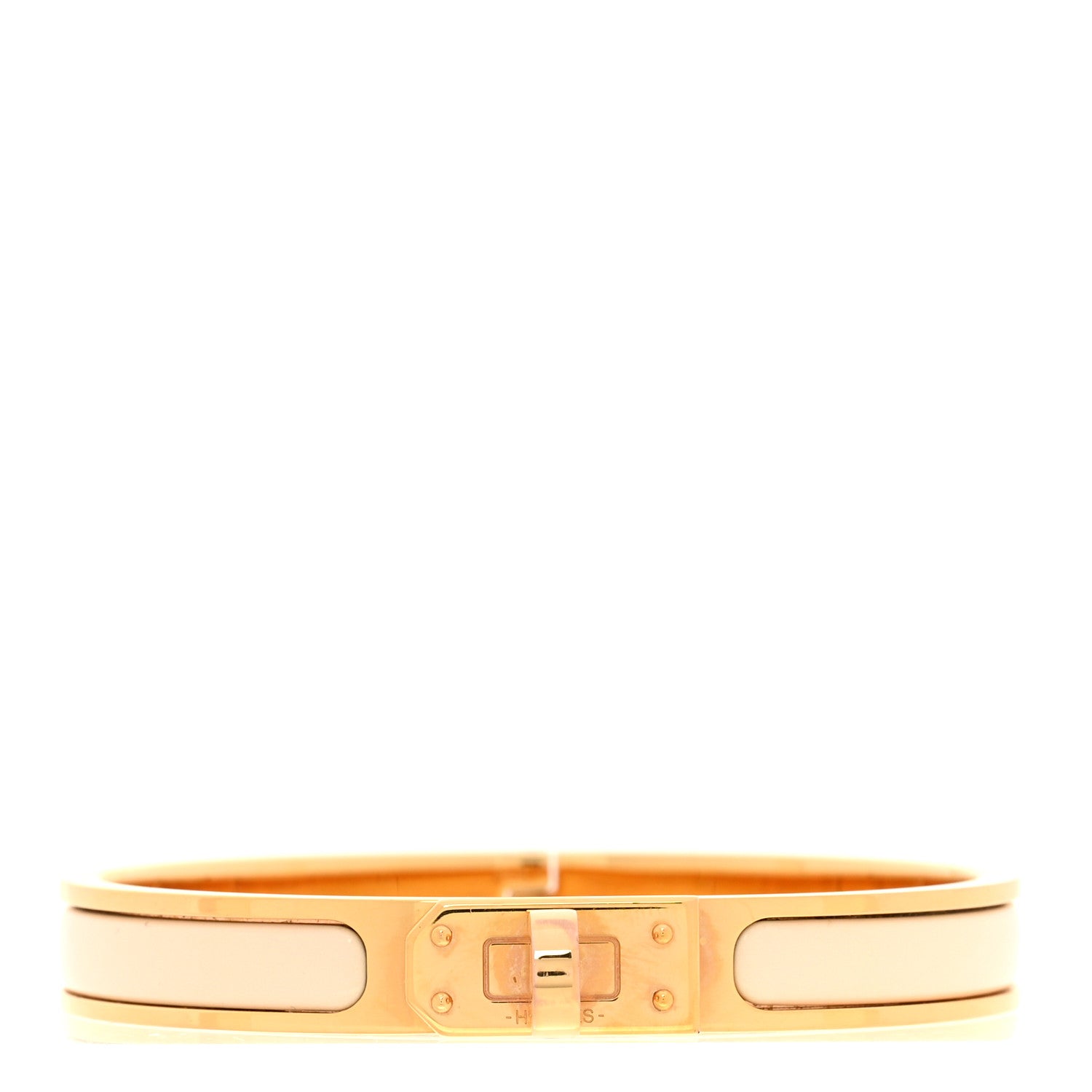 Hermes Enamel Mini Clic Kelly Bracelet Creme 1 of 4