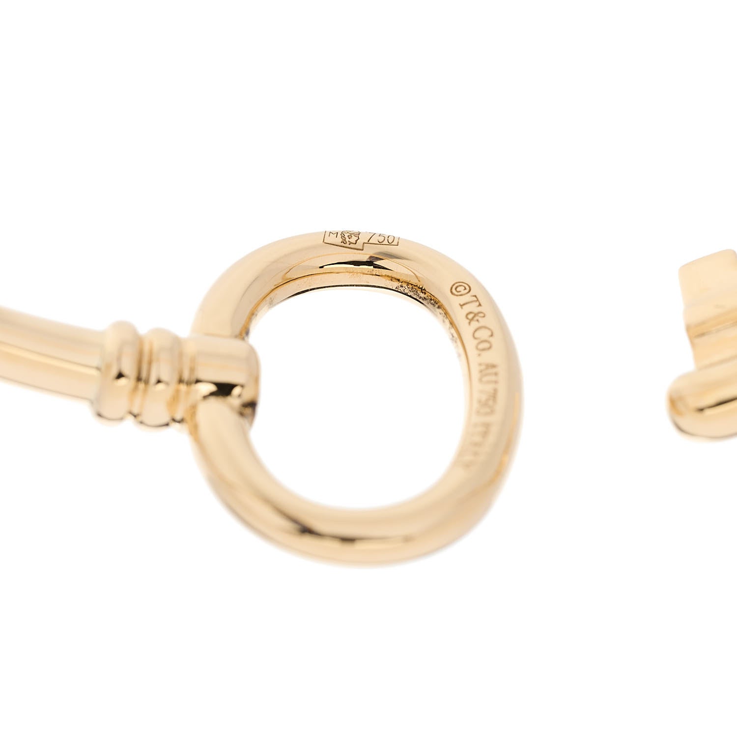 Tiffany 18K Yellow Gold Keys Wire Bracelet 4 of 6