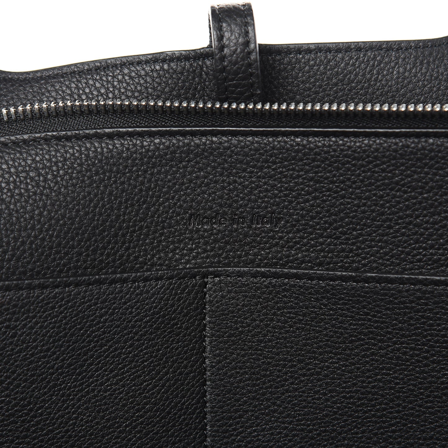 Baby Grained Calfskin Medium Tri-Fold Bag Black