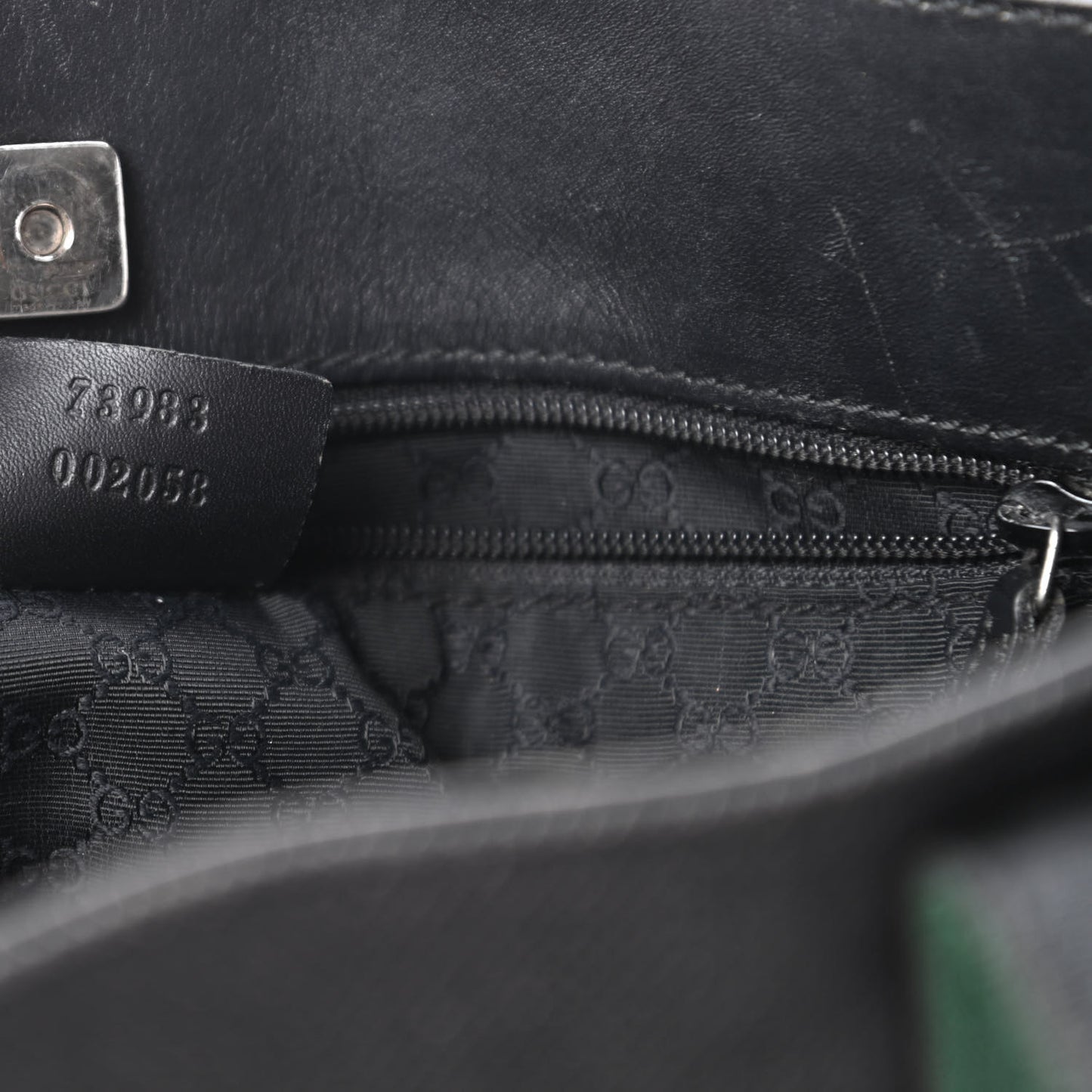 Denim Calfskin Web Tote Black