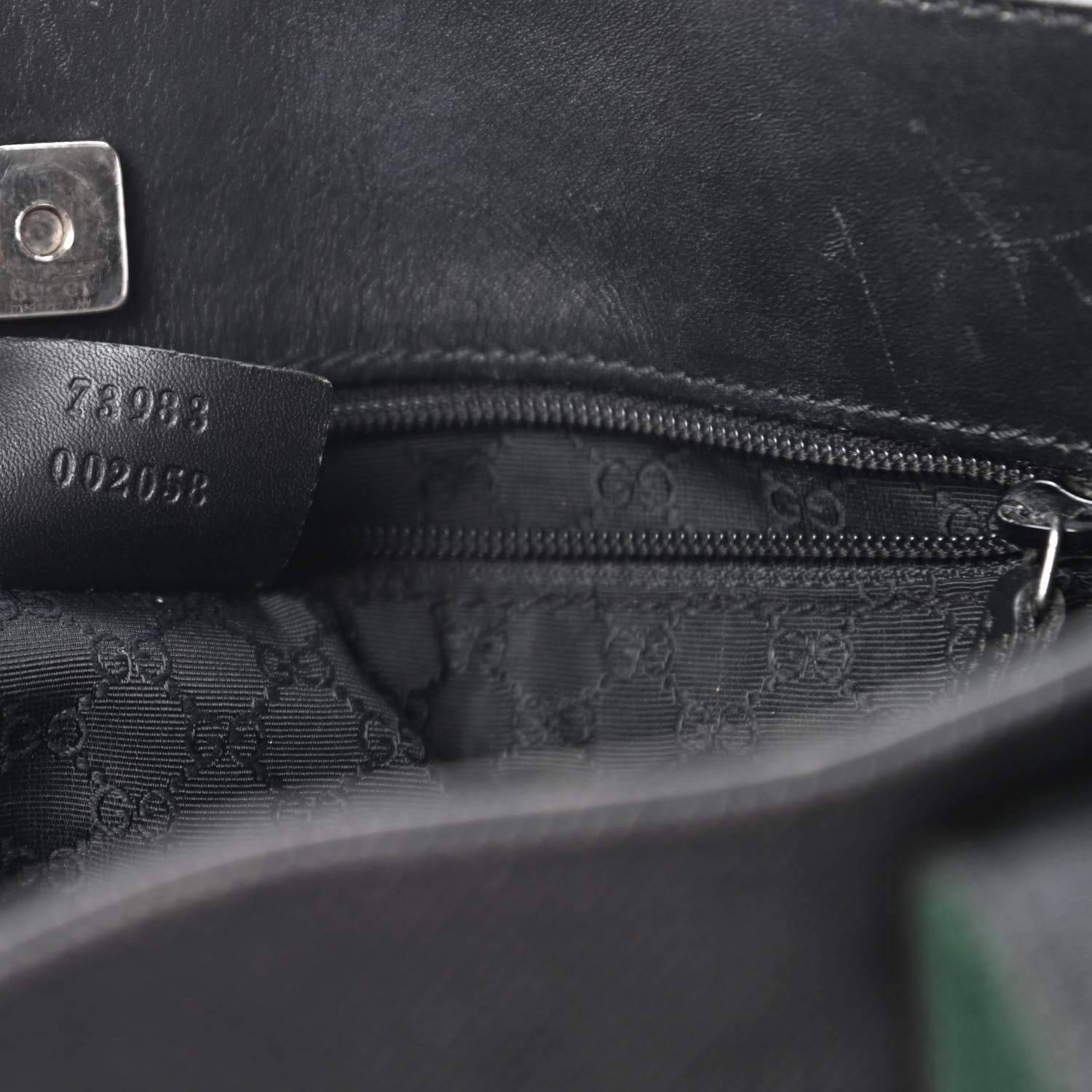 Gucci Denim Calfskin Web Tote Black 9 of 11