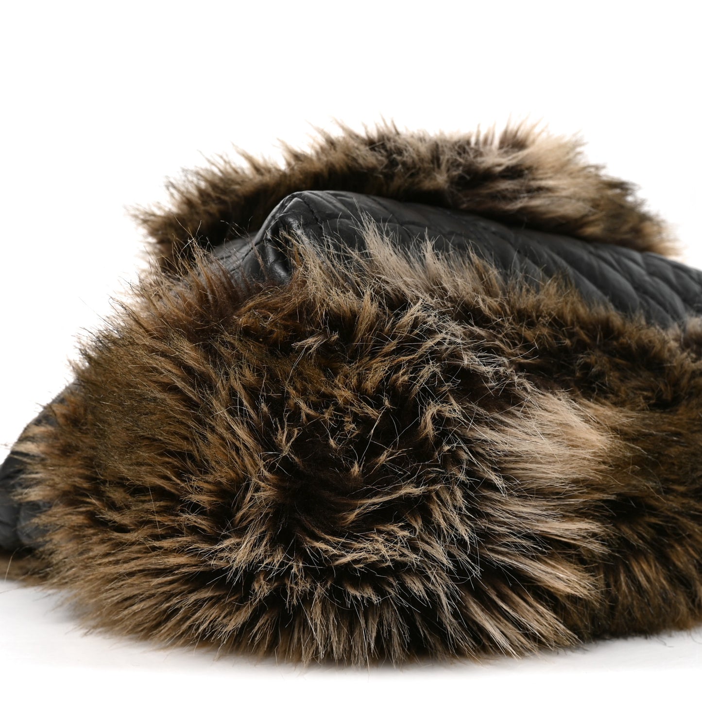 Aged Calfskin Fantasy Fur Karl's Cabas Tote Black