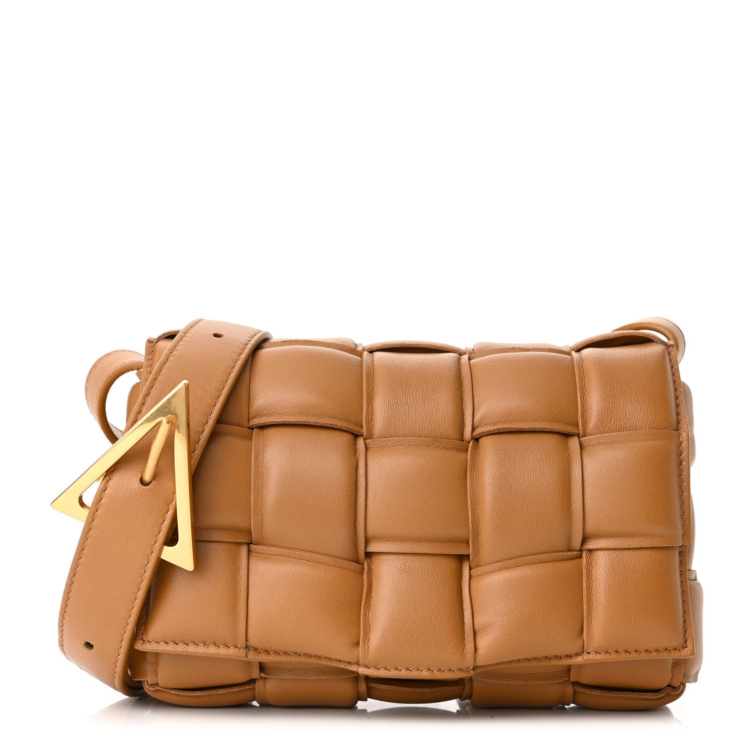 Bottega Veneta Nappa Maxi Intreccio Small Padded Cassette Crossbody Bag Camel 1 of 9