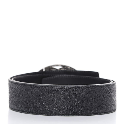 Chanel Metallic Crackled Calfskin CC Belt 80 32 Black 3 of 6