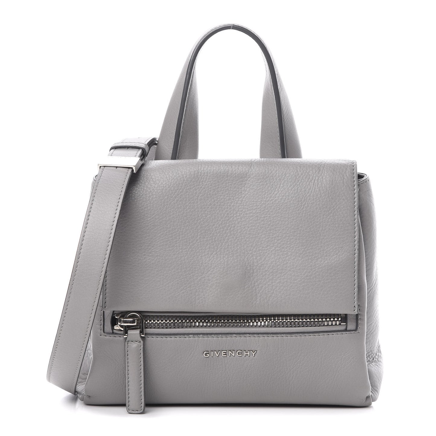 Calfskin Mini Pandora Pure Flap Bag Pearl Grey