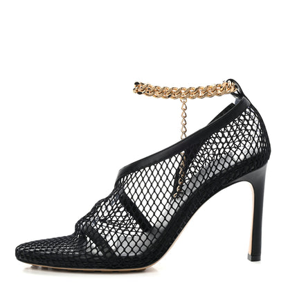 Bottega Veneta Mesh Nappa Chunky Chain Sandals 39 Black 1 of 7