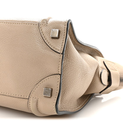 Celine Drummed Calfskin Micro Luggage Dune 9 of 9