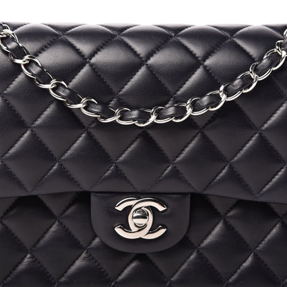Chanel Lambskin Quilted Medium Double Flap Dark Navy 10 of 11