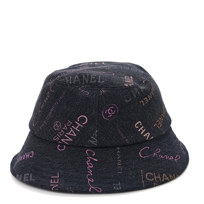 Chanel Denim Mood Cloche Bucket Hat M Black 1 of 8