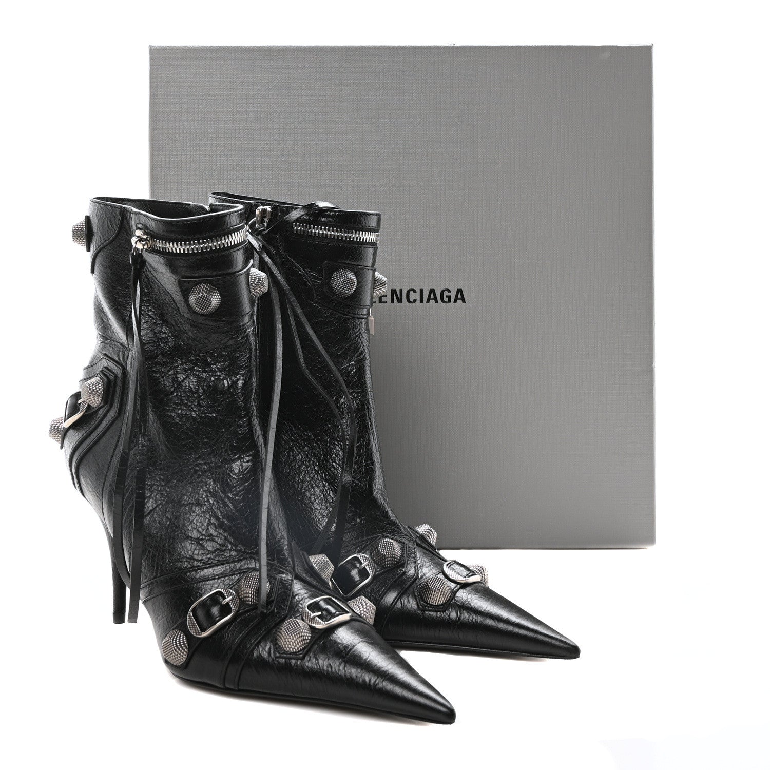 Balenciaga Agneau Arena Cagole 90mm Ankle Boots 39 Black 9 of 9