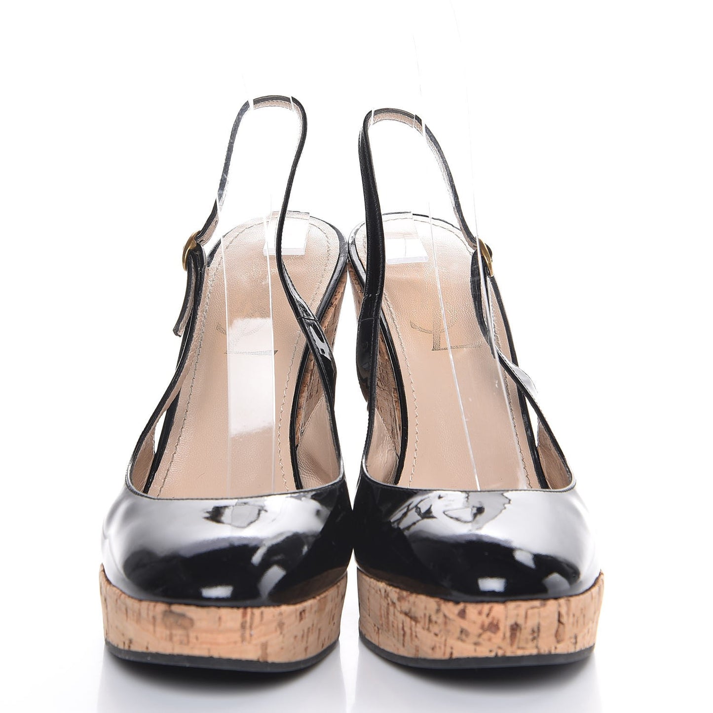 Patent Cork Lili 100 Wedge Sandals 37 Black