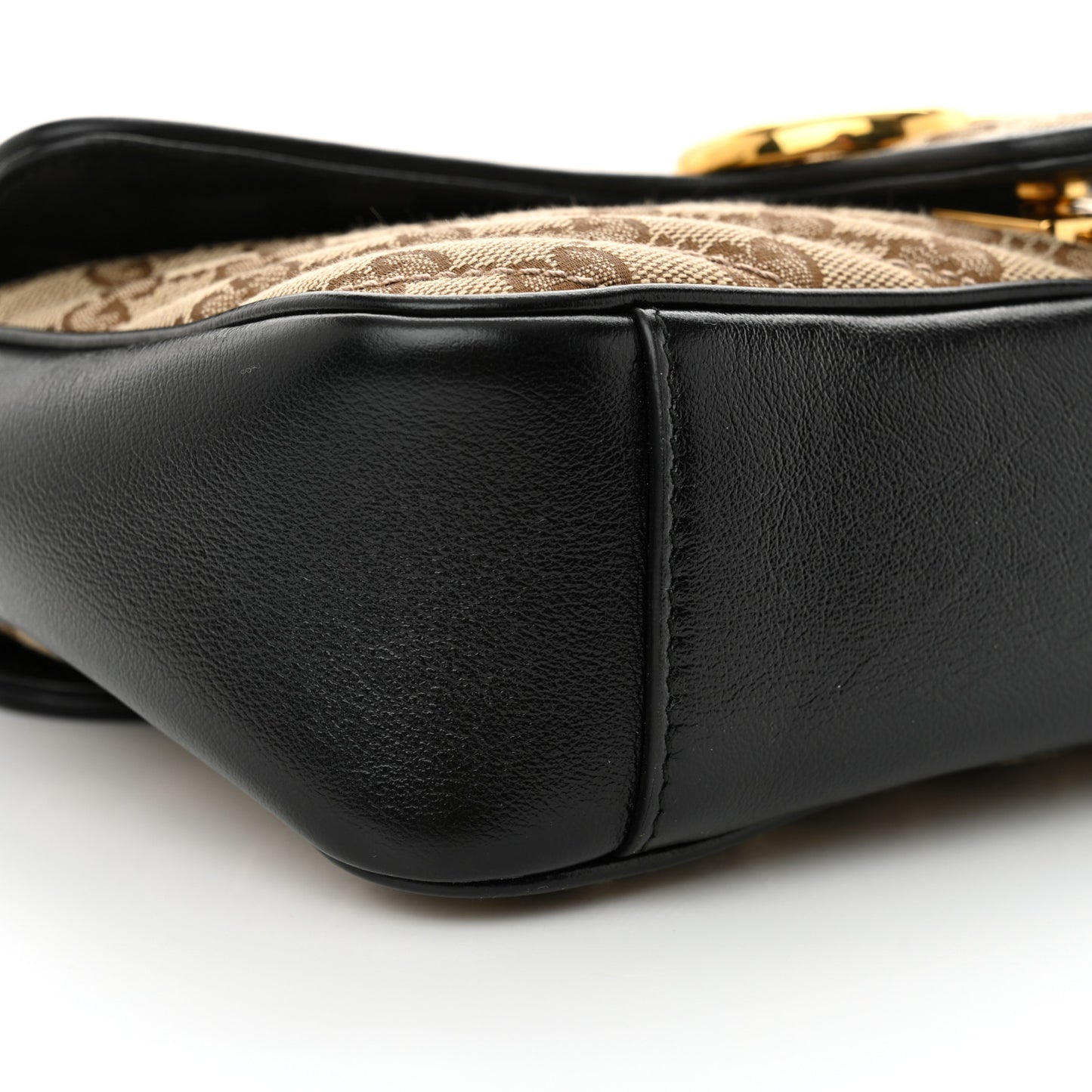 Monogram Matelasse Diagonal Small GG Marmont Shoulder Bag Beige Black