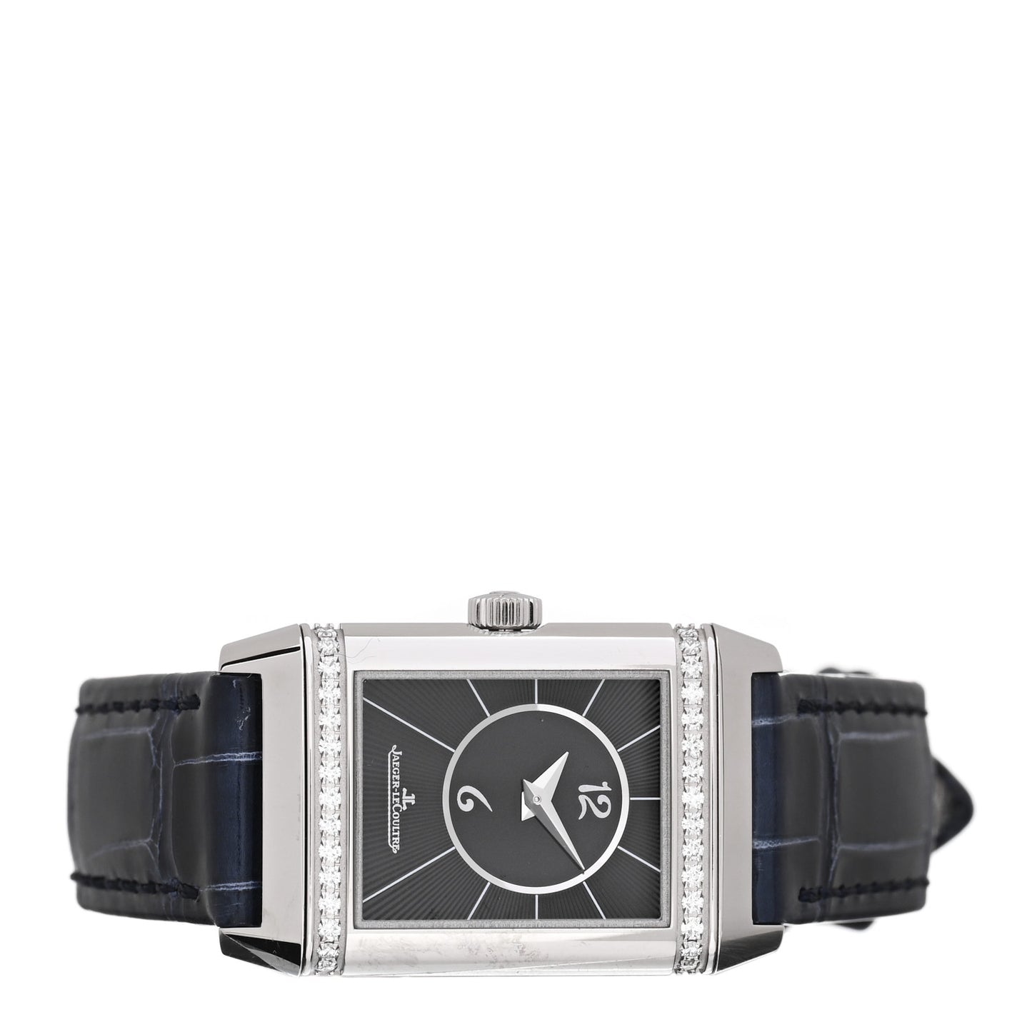 Stainless Steel Alligator Diamond 21mm Reverso Classic Duetto Manual Winding Watch Q2668432
