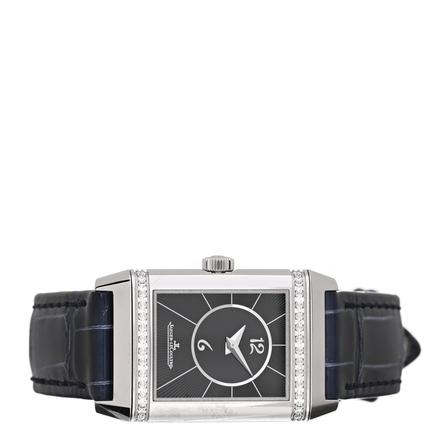 Jaeger-LeCoultre Stainless Steel Alligator Diamond 21mm Reverso Classic Duetto Manual Winding Watch Q2668432 2 of 5