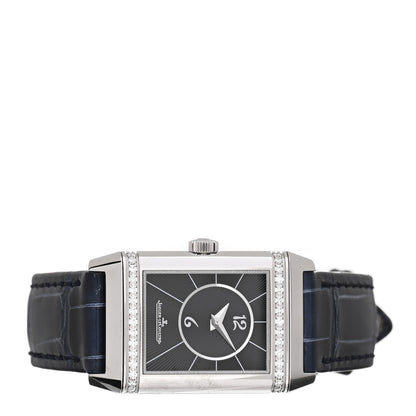 Jaeger-LeCoultre Stainless Steel Alligator Diamond 21mm Reverso Classic Duetto Manual Winding Watch Q2668432 2 of 5