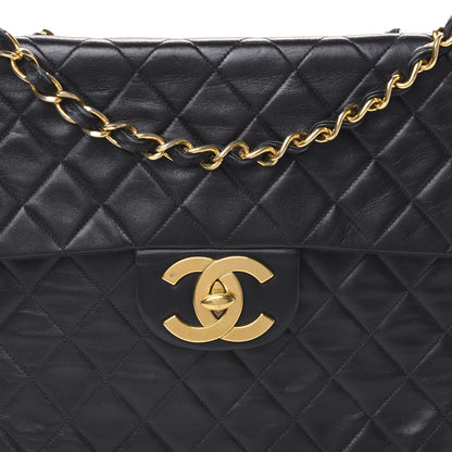 Chanel Lambskin Quilted XL Jumbo Single Flap Black 8 of 13