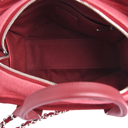 Chanel Canvas Deauville Small Bowling Bag Dark Pink 6 of 11