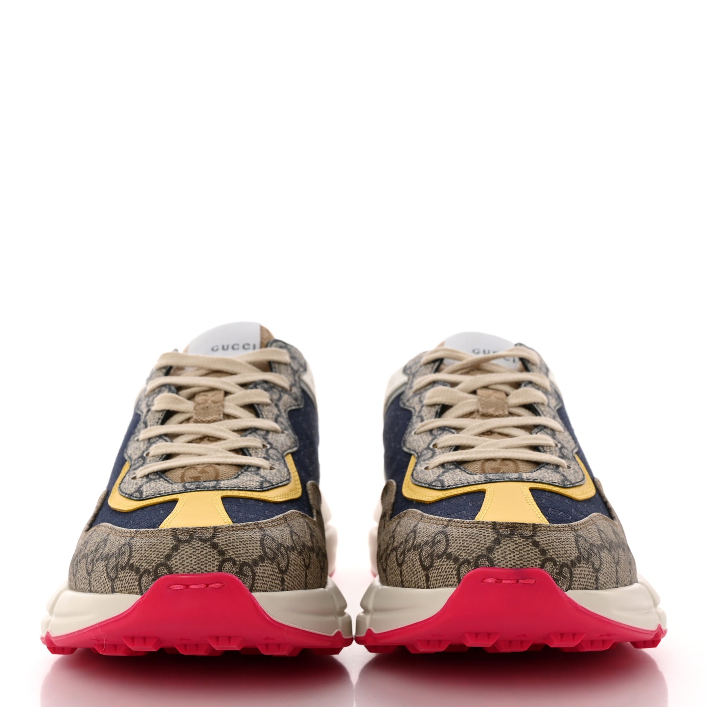 GG Supreme Monogram Mix Monogram Mens Rhyton Sneakers 9 London Blue Beige Sun Yellow
