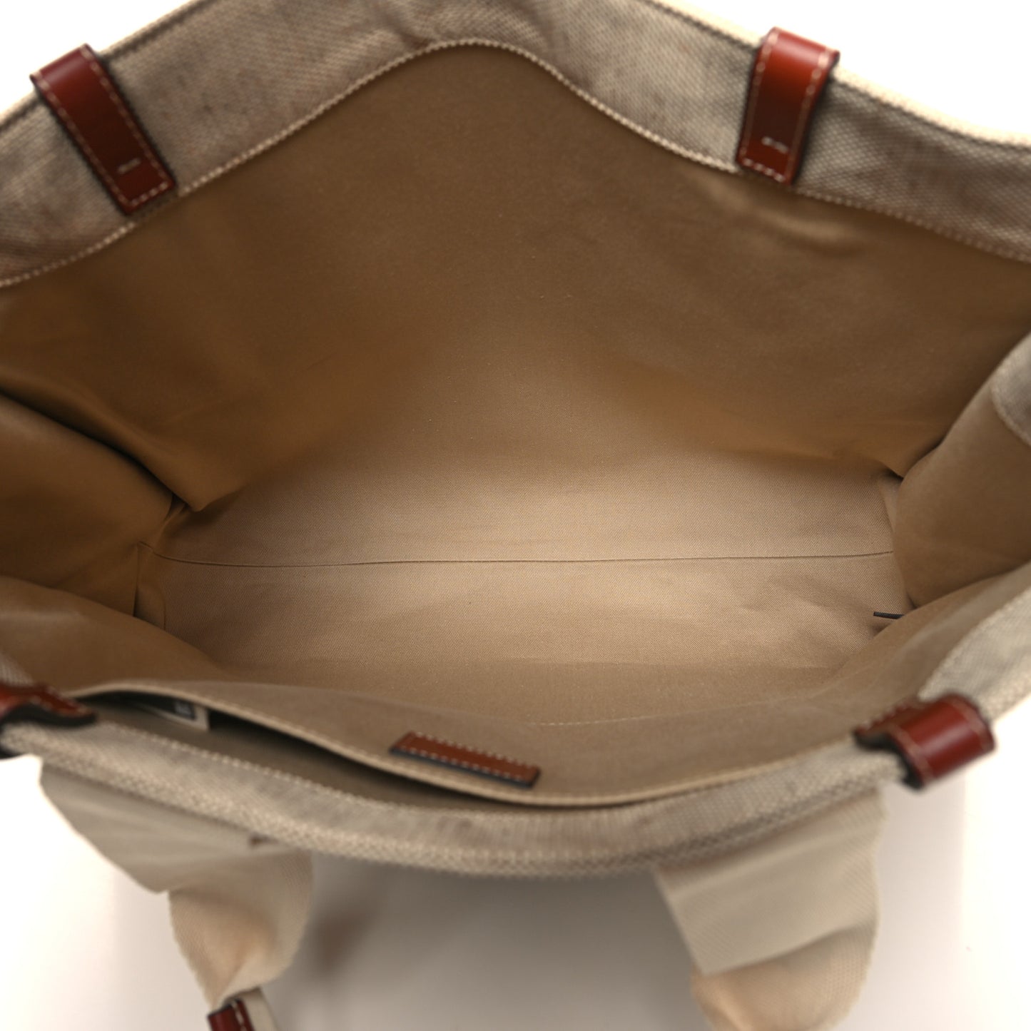 Cotton Calfskin Large Woody Ribbon Tote White Brown