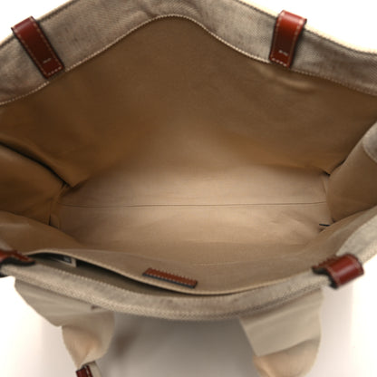 Chloe Cotton Calfskin Large Woody Ribbon Tote White Brown 5 of 10