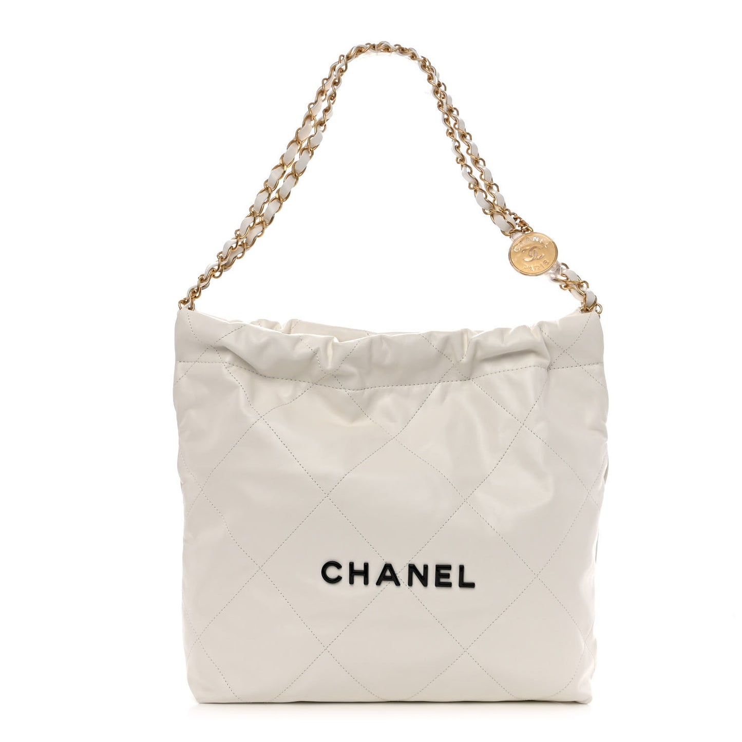 Calfskin Quilted Small Chanel 22 White