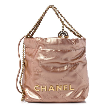 Chanel Metallic Calfskin Quilted Mini Chanel 22 Copper 1 of 10