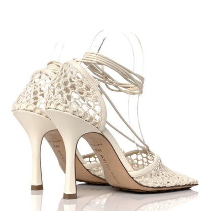 Bottega Veneta Mesh Nappa Stretch Ankle Tie Sandals 39.5 Toile 4 of 8