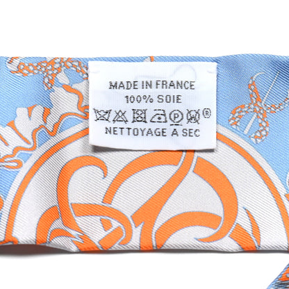 Hermes Silk Ex-Libris Sticker Twilly Bleu Moyen Jaune Vif 4 of 4