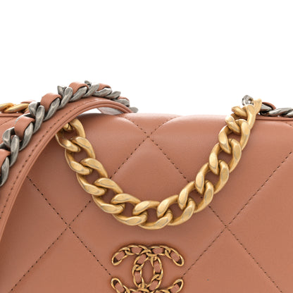 Chanel Lambskin Quilted Chanel 19 Wallet On Chain WOC Brown 9 of 13