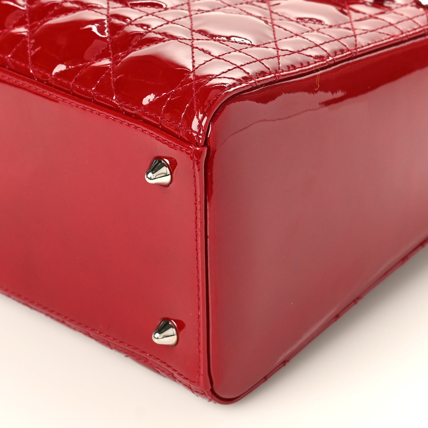 Patent Cannage Medium Lady Dior Red