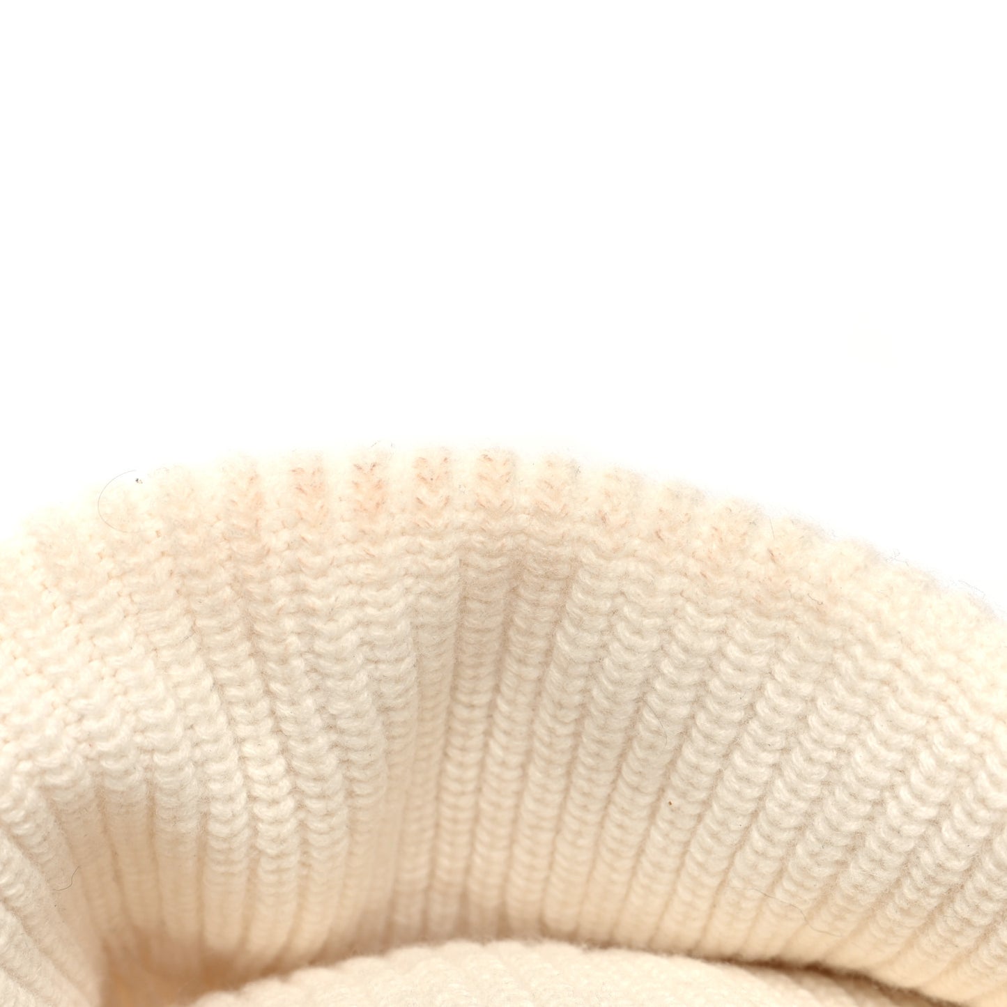Wool Cashmere CC Beanie Hat White Black