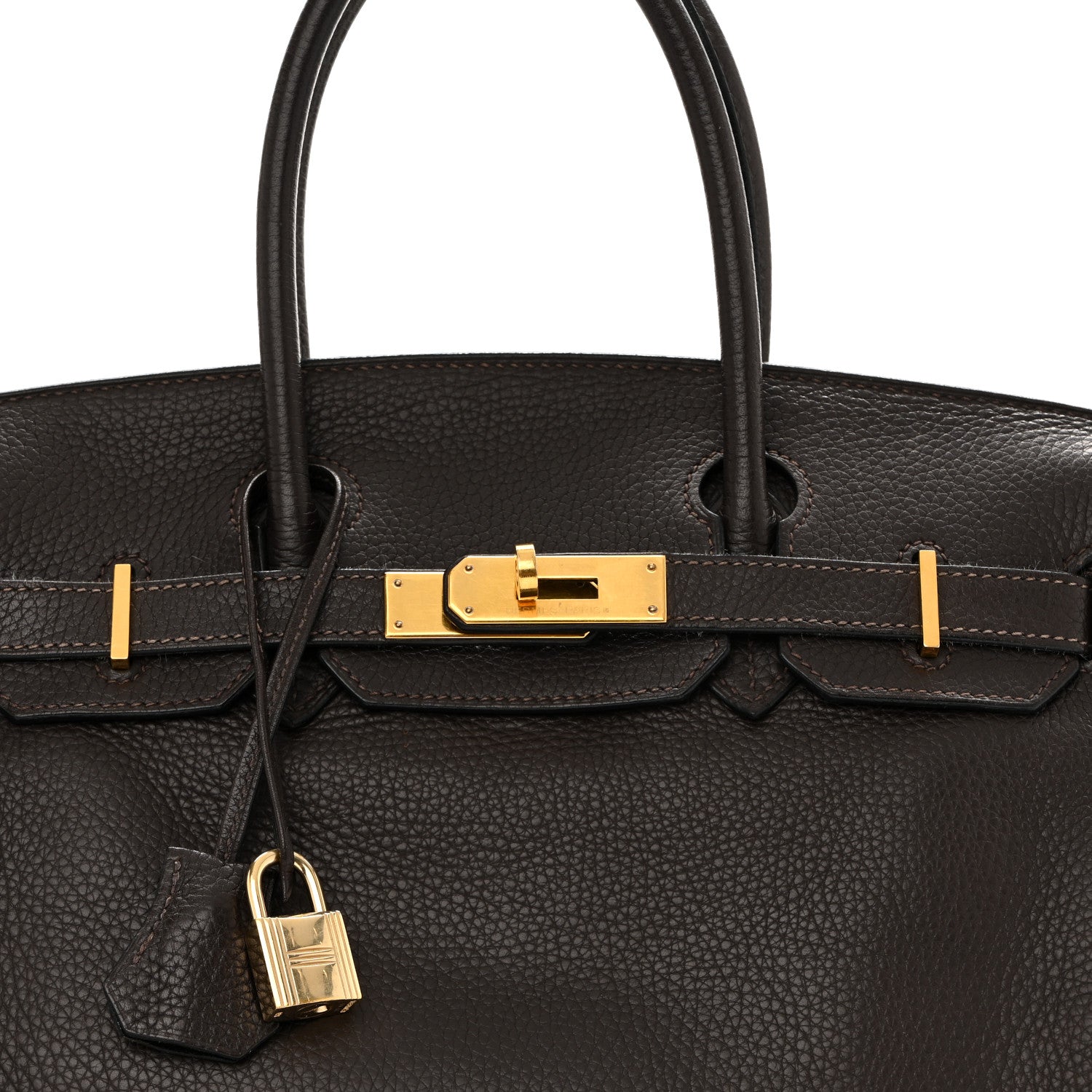 Hermes Taurillon Clemence Birkin 30 Chocolate 8 of 20