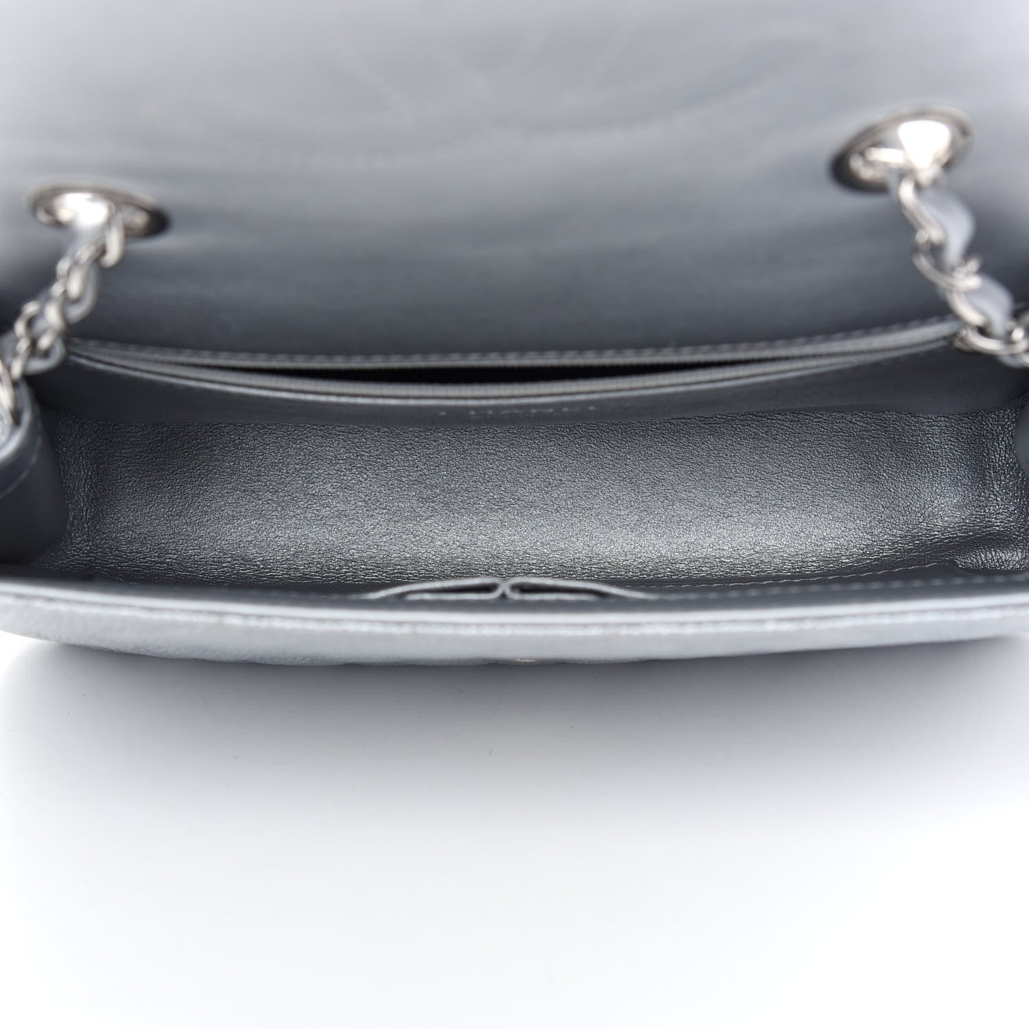 Chanel Metallic Caviar Quilted Medium CC Filigree Flap Silver 5 of 9