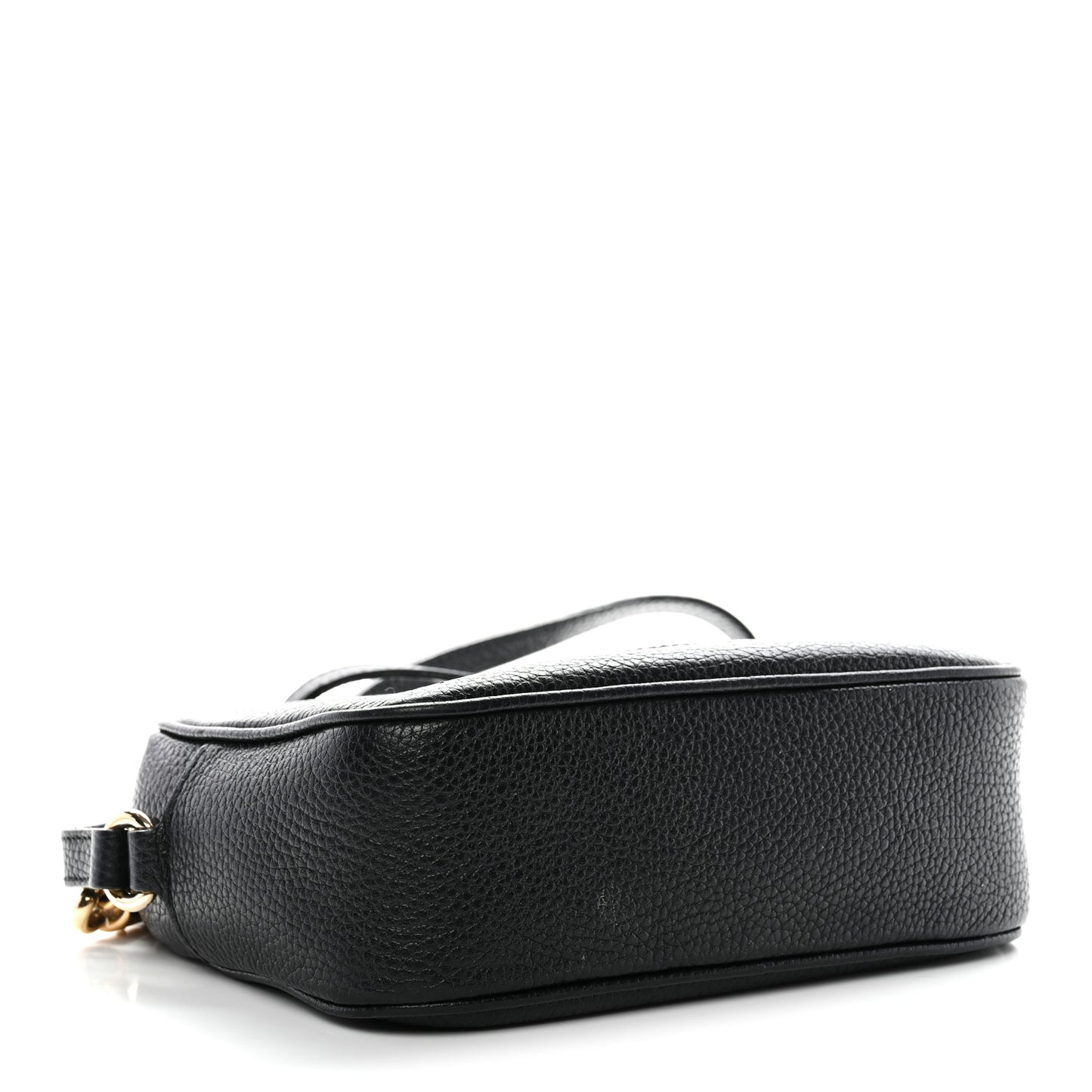 Pebbled Calfskin Small Soho Disco Bag Black