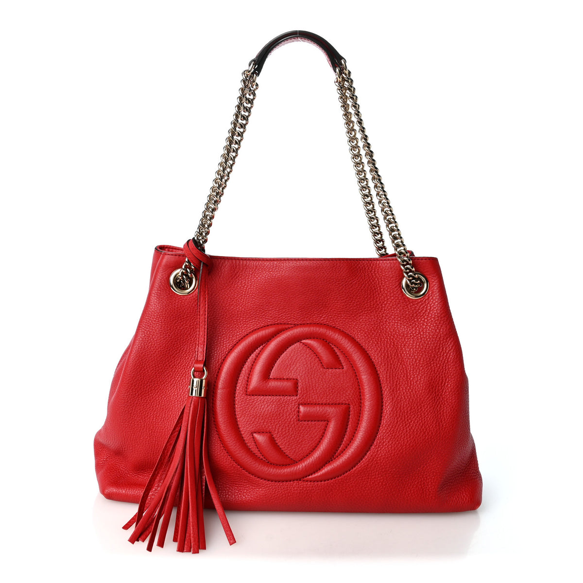 Gucci Cellarius Calfskin Medium Soho Chain Shoulder Bag Vibrant Red 1 of 10