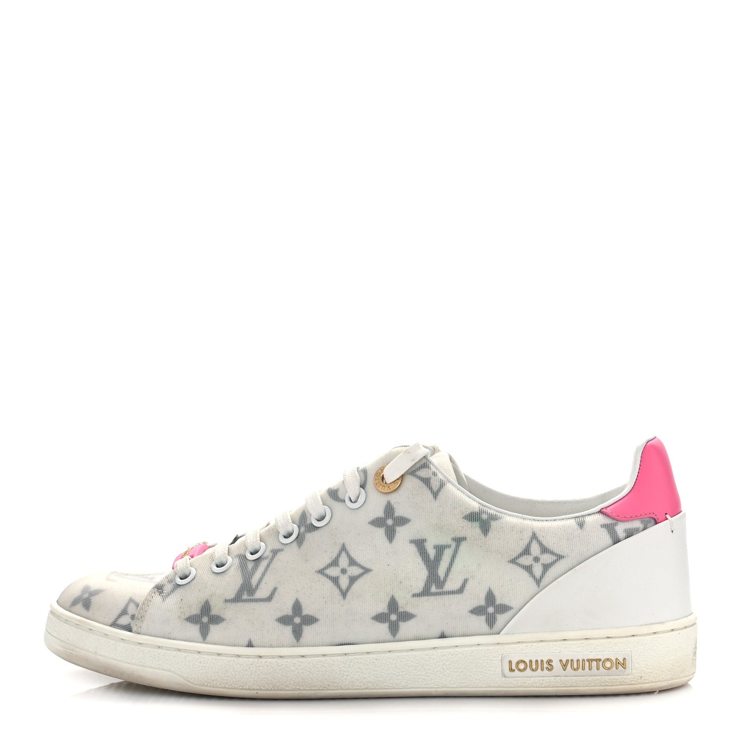 Technical Fabric Calfskin Frontrow Sneakers 40 Pink
