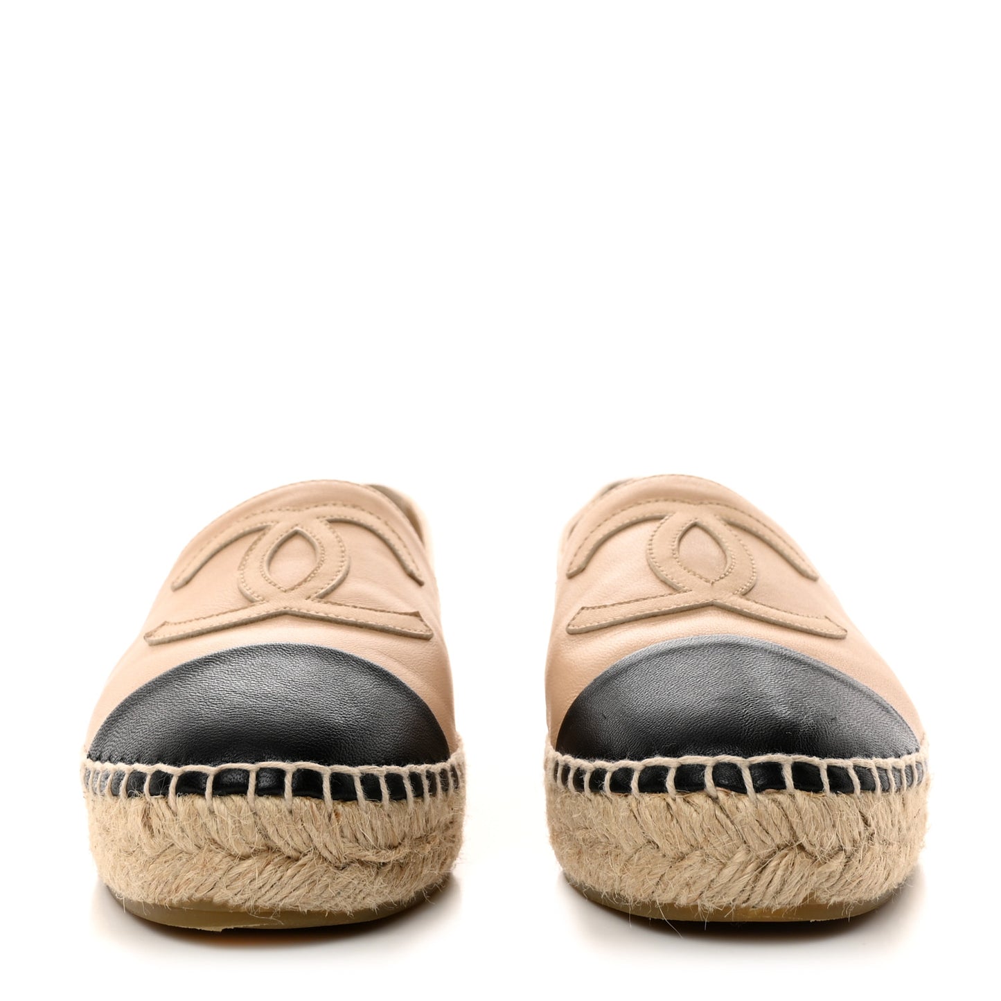 Lambskin CC Espadrilles 35 Beige Black