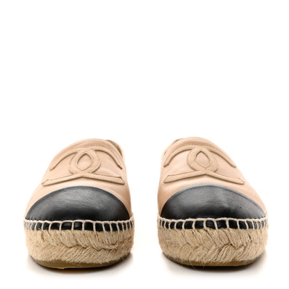 Chanel Lambskin CC Espadrilles 35 Beige Black 2 of 11