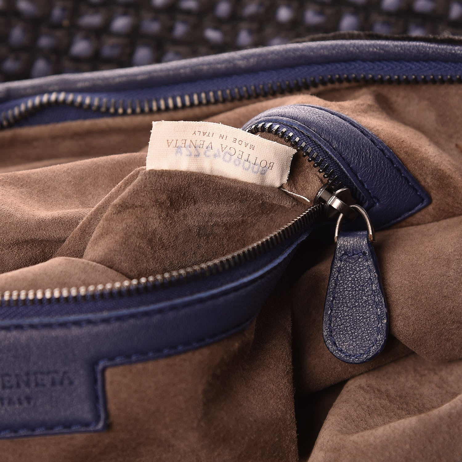 Bottega Veneta Nappa Silk Mini Ponza Devore Fuzzy Hobo Indigo 7 of 10