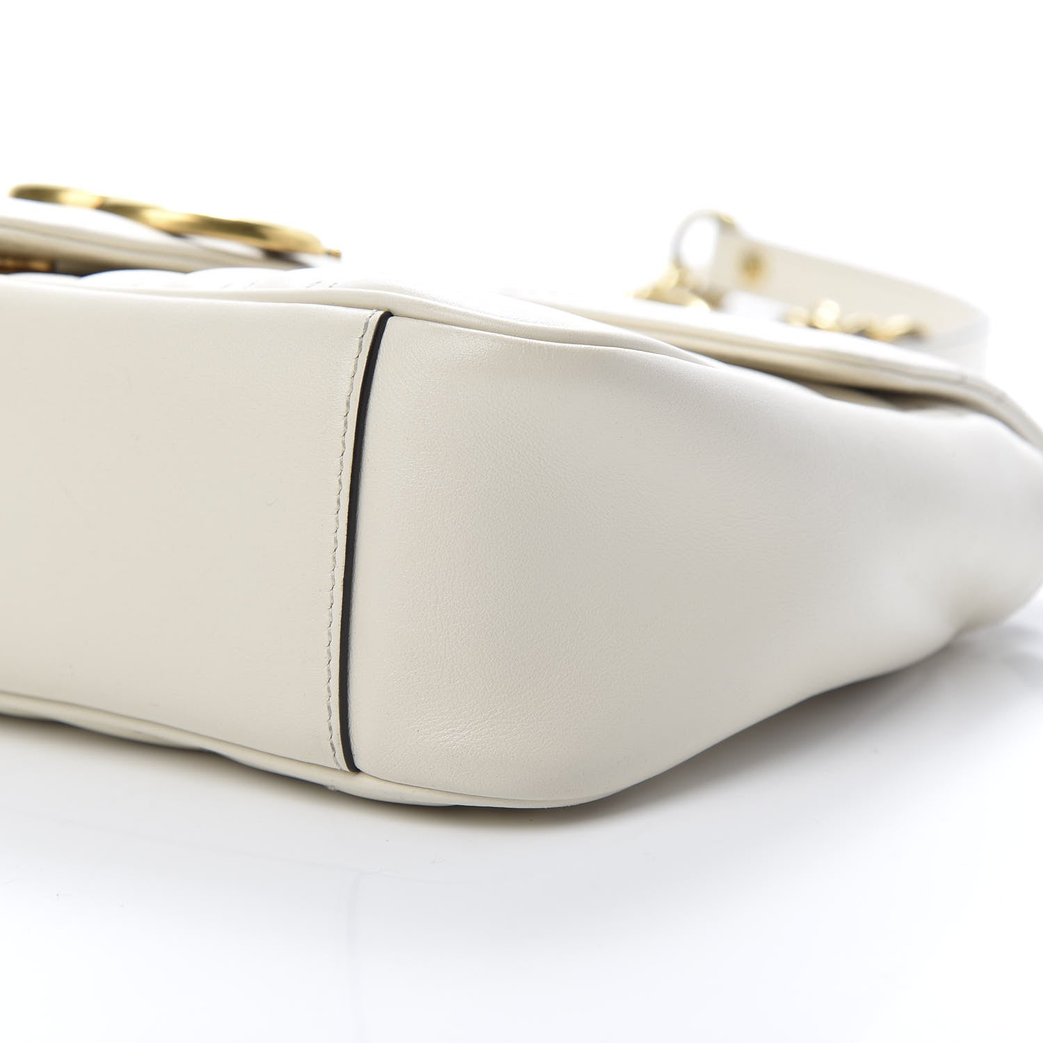 Gucci Calfskin Matelasse Small GG Marmont Shoulder Bag White 10 of 11