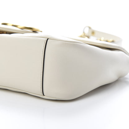 Gucci Calfskin Matelasse Small GG Marmont Shoulder Bag White 10 of 11